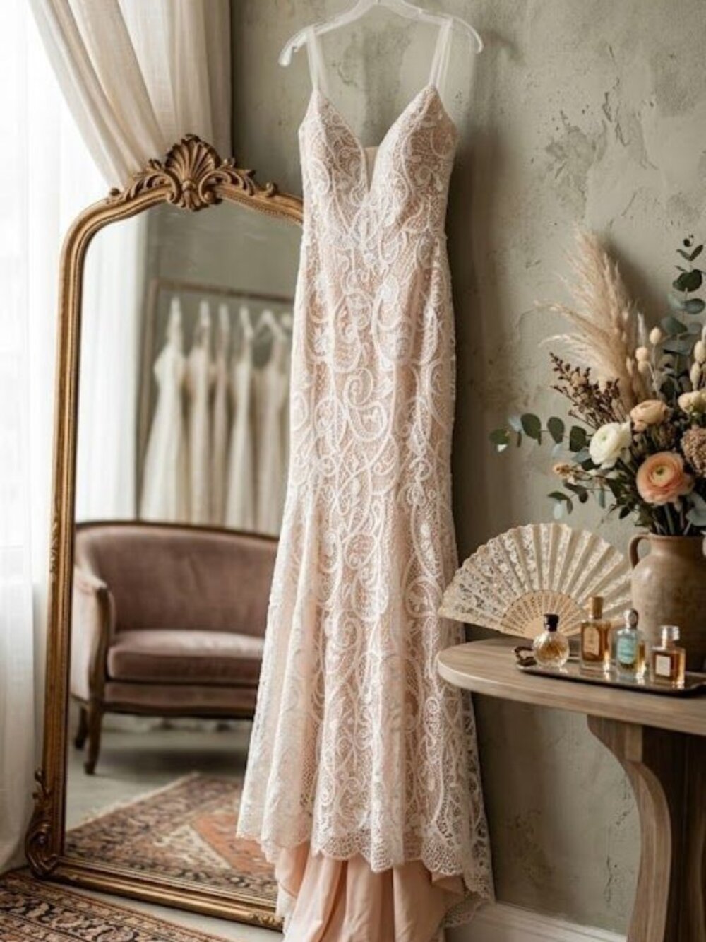 Made With Love Emma Wedding Dress Size M Ivory Blush